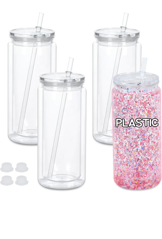 20oz Plastic snow globe tumbler